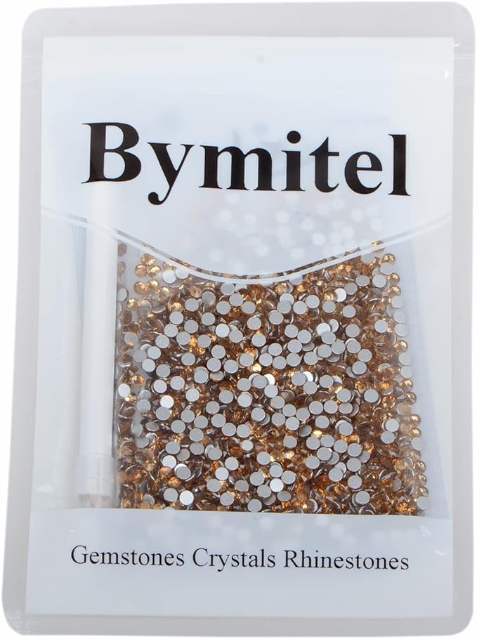 1440PCS Art Nail Rhinestones Non Hotfix Glue Fix Round Crystals Glass Flatback for DIY Jewelry Making with one Picking Pen (ss12 1440pcs, Lt. Topaz)