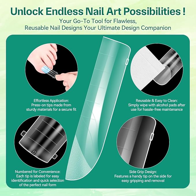 240PCS Polygel Nail Forms for Toes, Reusable Dual Forms for Poly Extension, Full Cover Molds for Acrylic Toenails Pedicure, DIY Nail Art at Home, Tonenails Builder Gel Forms