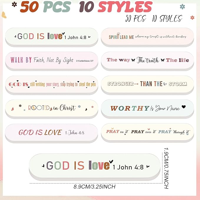 50 Pcs Christian Gifts for Women Bulk Women's History Month Gift Christian Nail File Bulk Mini Bible Scripture Emery Board Nail Files Religious Appreciation Gifts for Employee Teacher