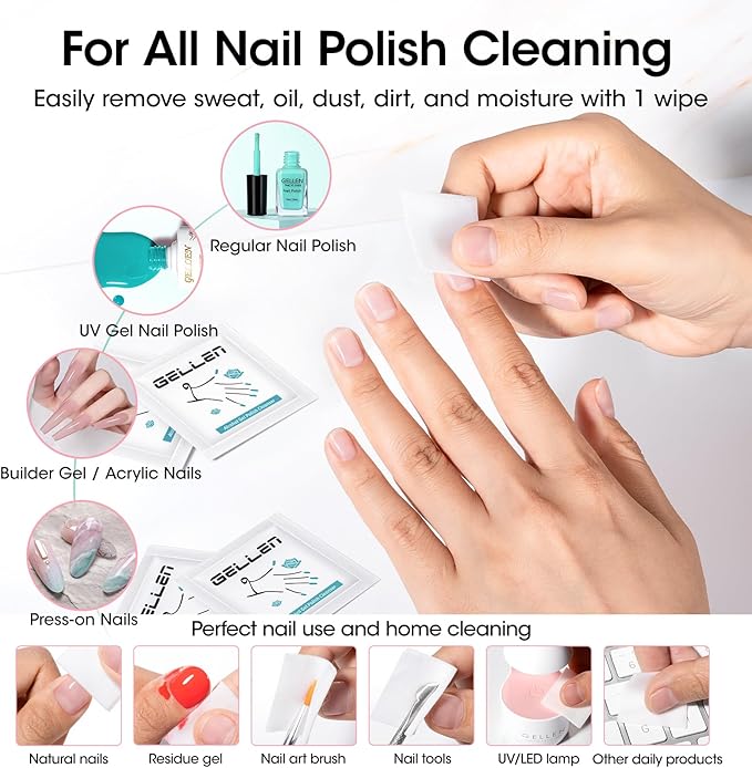 Gellen Nail Care Kit Manicure Tools Kit: Nail Strengthener and 2Pcs Nail File & Buffer 100/180, Cuticle Pusher Pen, Cuticle Oil & Remover, Fork | Nail Clipper & Brush