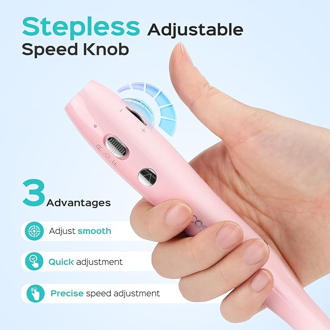 Cordless Electric Nail Drill File: COSLUS Nail Drill Machine with Stepless Speed Knob for Acrylic Gel Dip Powder Polish, Professional Portable Manicure Pedicure Kit Rechargeable for Home Salon Use