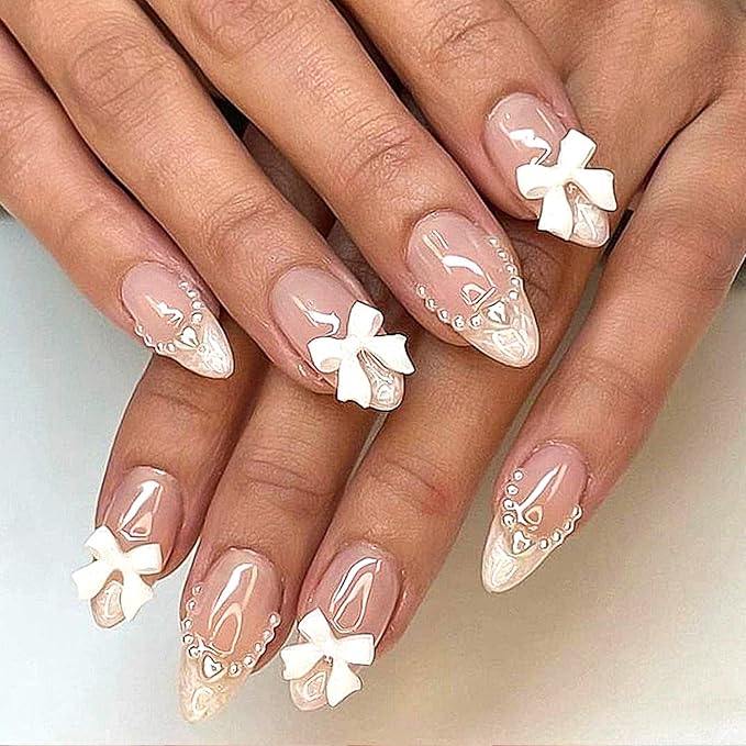 6 Packs (144 Pcs) | Reusable Press on Nails | Stick on Nails 12 Sizes-6 Styles | Cute style