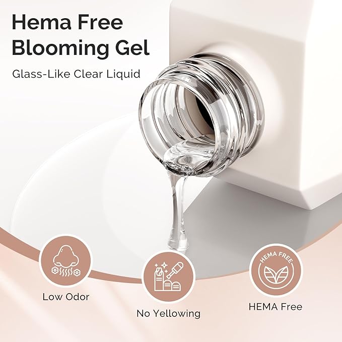 MelodySusie Hema Free Blooming Gel for Nail Design, Marble Watercolor UV Nail Polish, Spreading Effect Gel Nail Art Supplies, Nail Salon Manicure at Home for Women, 0.53 Fl Oz 2PCS