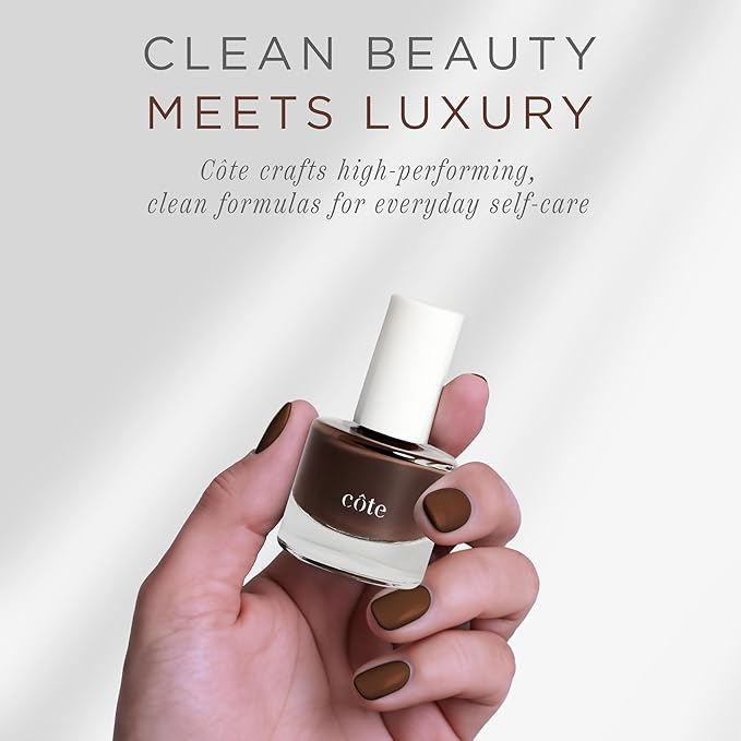 Cote Beauty’s Warm Brown Nail Polish, Earthy Elegance with Cream Finish, Rich Chocolate Brown Hue, Vegan & Cruelty-Free, Long Lasting Nail Polish, Made in USA, 0.27 Fl Oz