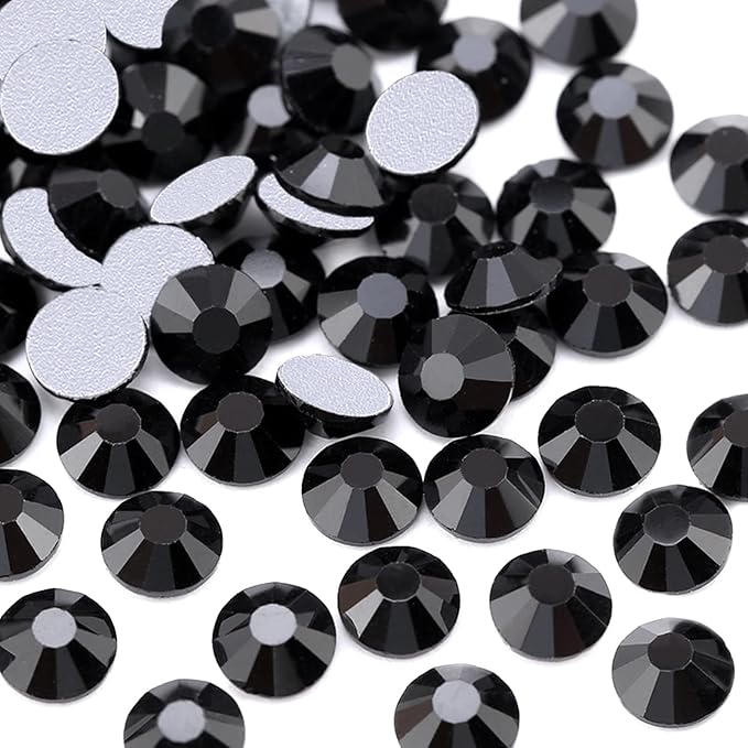 Dowarm 1440 Pieces SS10 Flatback Crystal Rhinestones, 2.8MM for Craft Nails Dance Costumes, Non Hotfix, Jet Black
