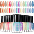 Morovan Pearl Nail Polish Set: Spring Pastel Glitter Mermaid Iridescent Polish 2026 Mini Shimmer Pink Green Blue Nude Coral Cream Summer Manicurist nail polish for Women Girls Gift