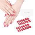 DANNI & TONI Semi Cured Gel Nail Strips Mauve (Camellia) Carmine Red Glossy Nail Wraps 28 Stickers
