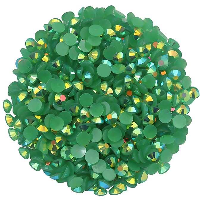 720 Pcs SS30 6mm Flatback Rhinestones for Nails Art Crafts Glitter Round Shine Gems AB Crystals DIY Clothes Shoes （Dark Green AB）