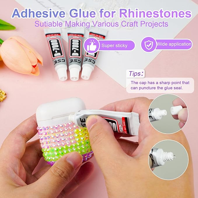Canvalite 25000PCS Resin Jelly Rhinestones for Crafting, Christmas Flatback Gems, Bedazzling Crystal with 5x2.5g B7000 Jewelry Glue and Tweezers Dotting Pen for DIY Crafts Clothing Shoes Nail Art