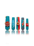 LOVFUL Mid Length Press on Nails Oriental Dream | Handmade Acrylic Press ons | Reusable Fake False Nails | Square Mid Length 1.7 in | H227-L