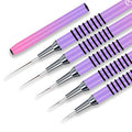 Nail Art Liner Brushes, Nail Art Tools with Striping Nail Art Brushes for Long Lines, Thin Details, Fine Drawing. 5Pcs, Size 5/8/11/15/20mm Striper Brushes Set Christmas Gift for Women