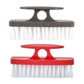 Superio Plastic Bristle Nail Brush, 2-Pack, Grey/Red, Cleaning Tool for Hands, Fingernails, Toenails, Kitchen, Bathroom