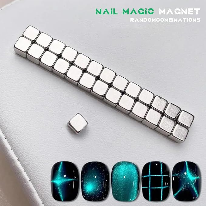 38 Pieces Cat Eye Magnet for Nails Cylindrical Strong Nail Magnet Tool Multi-Functional Nail Magnet Double Ended Magnet Wand Magnet Stick Cube Nail Magnet for Cat Eye Gel Nail Polish