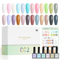 CANNI 30Pcs Gel Nail Polish Set - 9ML Spring Summer Colors Hot Pink, Green, Yellow, Blue, Purple Pastel Gel Kit, Soak Off UV LED Nail Polish for DIY Manicure at Home & Salon