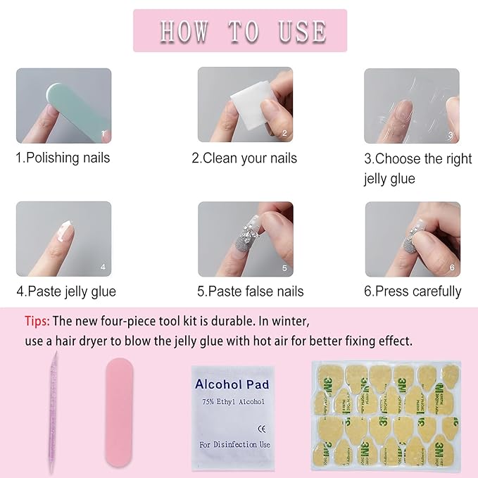 24Pcs Pink Roses Press on Toenails Flower Fake Toe Nails Short Square Shaped Glossy Summer Floral Full Cover Acrylic Artificial Stick on Toenails for Women Girls Manicure Decoration