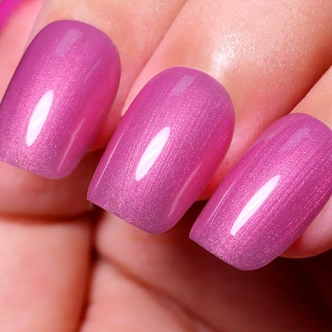 Pearl Gel Nail Polish,Dark Pink Glitter Gel Nail Polish Sparkle Shimmer Gel Glitter Nail Polish Fall Winter Soak off LED UV Gel Nail Polish for Art DIY Manicure 15ML