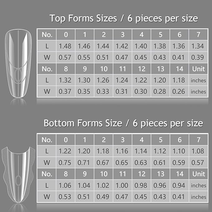 Sandwich Dual Nail Forms, 15 Sizes Oval Almond Top and Bottom Dual Forms for Builder Gel, Reusable Acrylic Nail Extension Molds with Guide Lines, Professional Manicure Supplies (Oval)