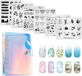 KADS 6 Nail Stamping Plates Set +1 Nail Template Organizer Case Nail Stamp Set Nail DIY Tool