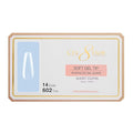 Cre8tion Soft Gel Nail Tips, Short Coffin Shape, 602 Tips in 14 Sizes (00-9) for Professional Nail Extensions