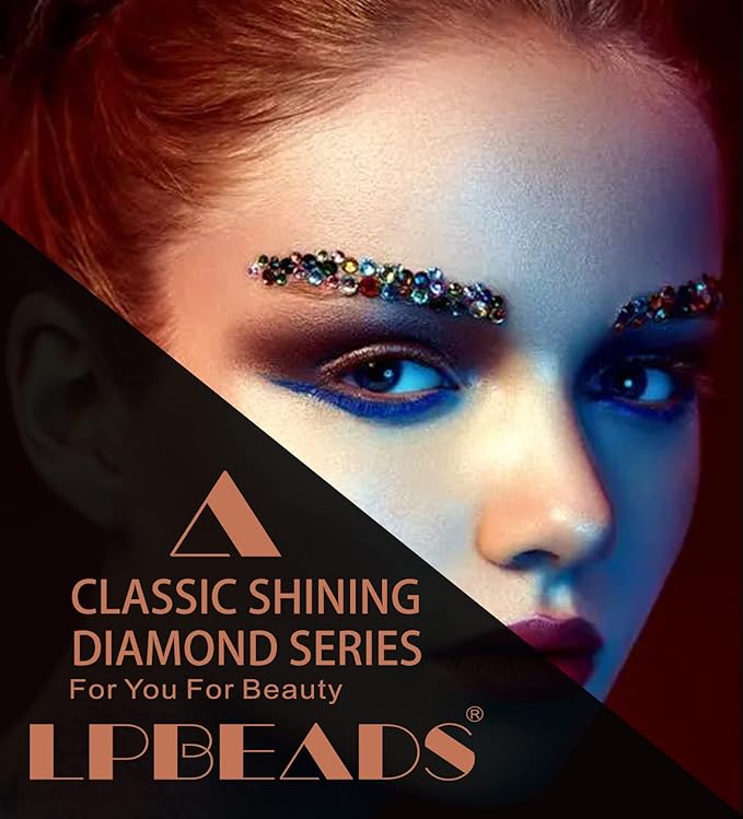LPBeads 6000 Pieces Clear AB Non Hotfix Rhinestones 6 Sizes Round Crystal Glass Flat Back Rhinestones with Tweezers and Picking Pen for Nail Art Crafts Clothes Bags DIY