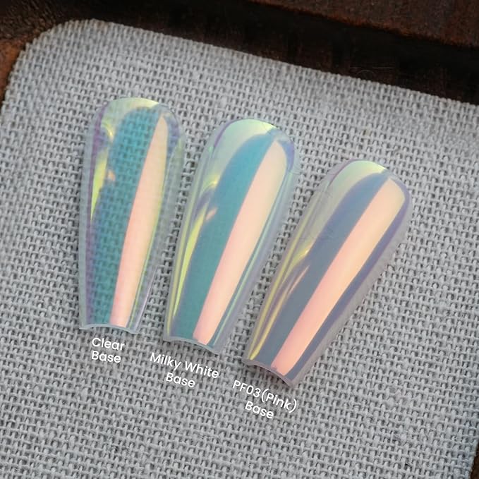 Yokefellow GleamTap Cushion Aurora Chrome Nail Powder -Mermaid Aurora Effect,Nail Art Glitter Decoration for Home DIY Salon Manicure (GT112 Golden Hour/Purple Blue with Light Orange Sheen)