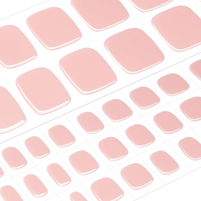 DANNI & TONI Semi Cured Gel Toenail Strips (Tint Nude) Natural Toenail Stickers Gel Pedi Wraps 37 Stickers