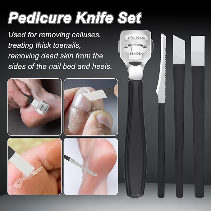 VOCOSTE Toenail Care Kit 10-Piece Ingrown Toenail Tools, Professional Grooming Set for Toe Nail Clipper, Foot Scraper, Callus Removal & Pedicure