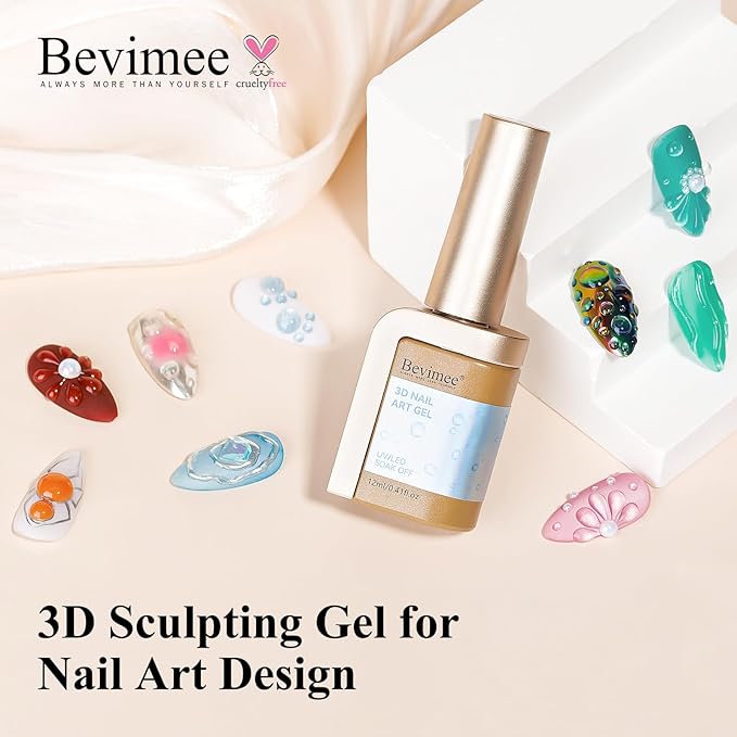 3D Nail Gel, Water Drop Gel Nail Polish Clear Sculpting Gel for Nail Art, Water Droplet Rain Drop Effect, for Design, Carving, Painting, Rhinestone Glue, Soak Off Manicure DIY Home 12ML