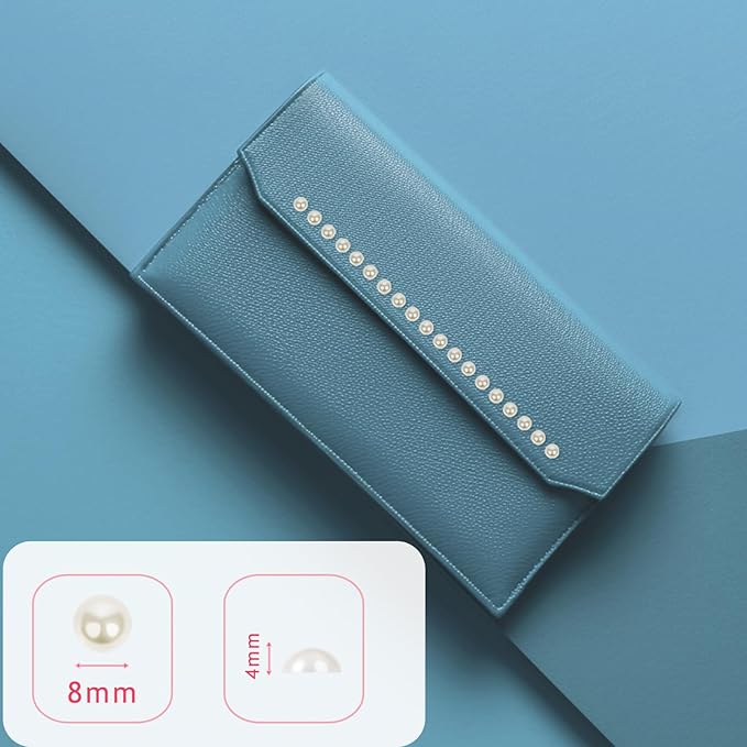 900PCS Pearl Stickers Pearls for Crafting - Self Adhesive Pearls for Hair Face Makeup Eye Nail Crafts, Stick On Gems (6 Sheets, 8mm Round)