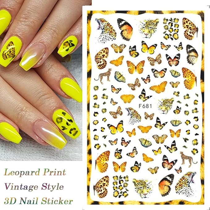 Eseres 10 Sheets Butterfly Nail Stickers for Women Nails Design and Art