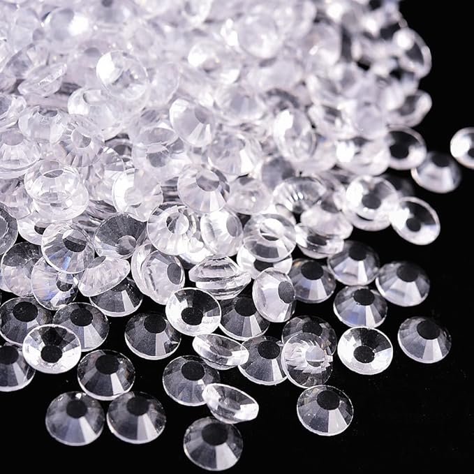 Blinginbox 1440 Pieces SS20/4.6-4.8mm Clear Crystal Flat Back Brilliant Round Rhinestones Glass Stones Glitter Gems Transparent Crystals Diamond (Clear).