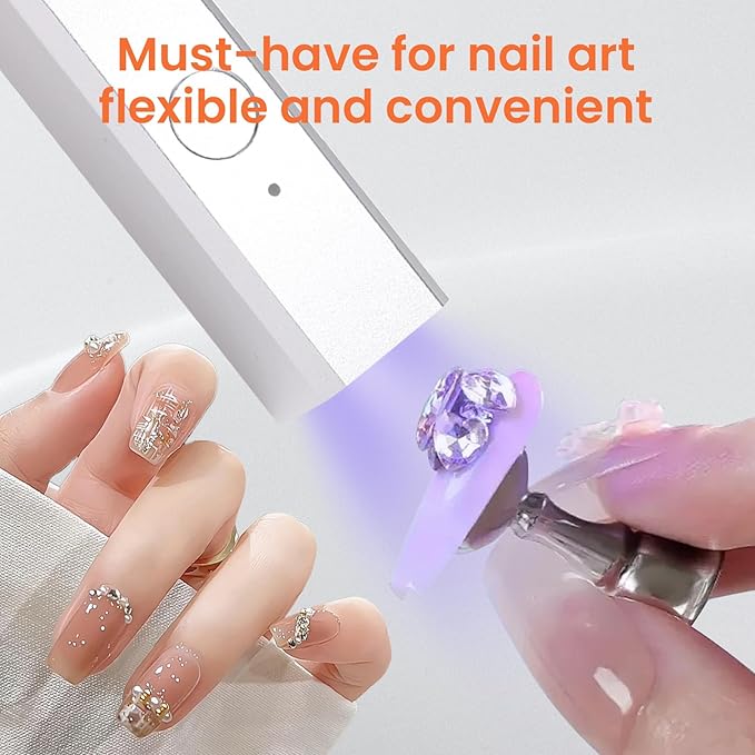 Mini Handheld Uv Light for Gel Nails with Magnetic Stand for One Finger Nail Dryer with LCD Display Portable Rechargeable Cordless Nail Lamp