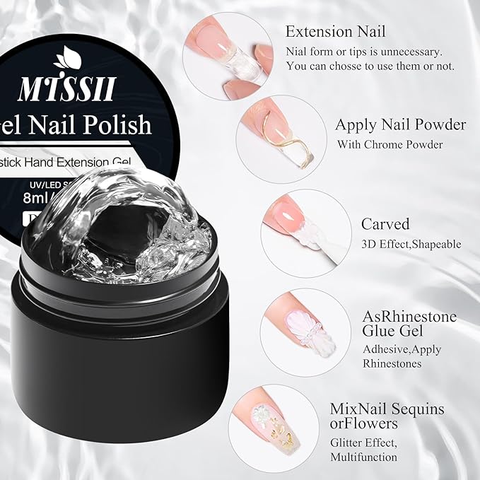 MTSSII 3D Sculpting Gel for Nail Art White Aurora Yellow Purple Non Sticky Hand Carving Extension Solid Builder Gel for Nails Red Brown Nail Polish