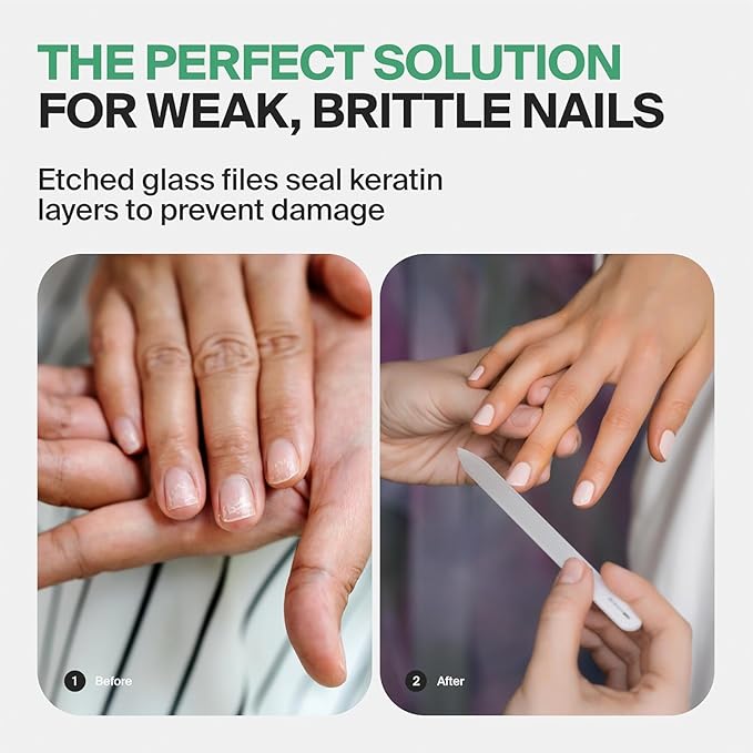 GERMANIKURE Glass Nail File in Cork Sleeve - You are Amazing - Professional Crystal Nail File for Natural Nails - Ideal Manicure & Pedicure Tool for Smooth, Easy Shaping - Nail Care Gift