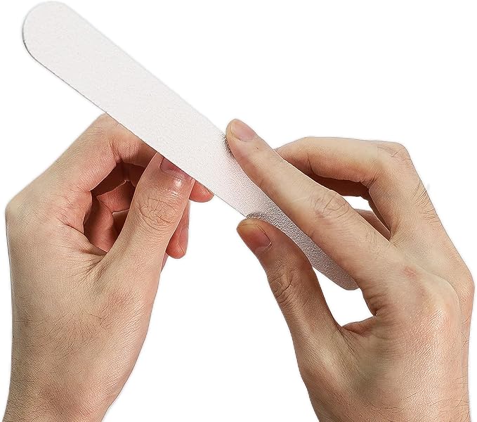 White Nail Files (12 Pack), Professional 100/180 Grit Double-Sided Emery Boards for Natural Nails, Acrylics & Gels, Durable White Fingernail and Toenail File Kit for Manicure & Pedicure