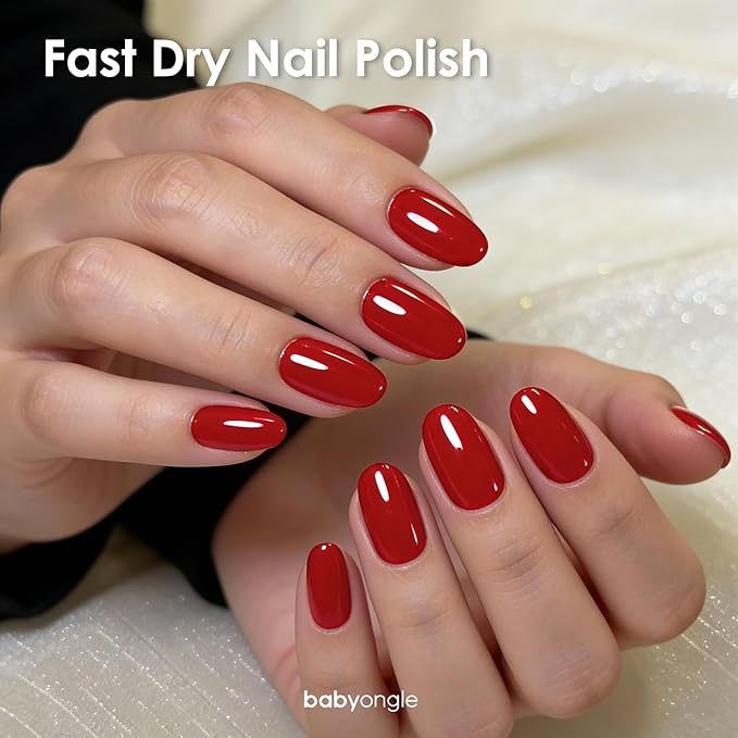 Red Nail Polish, 14 ML Quick Dry Vibrant Red Nail Polish for Nail Art DIY Manicure at Home, Chip Resistant Nail Lacquer for Nail Art Varnish, Long Lasting, BOG105