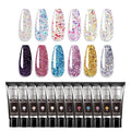 Shiny Nail Extension Gel,Poly Gel 12-Colors Set,New Upgrade Shiny Style Multiple Extension Poly GeL Nail Combinations Shine Your Life