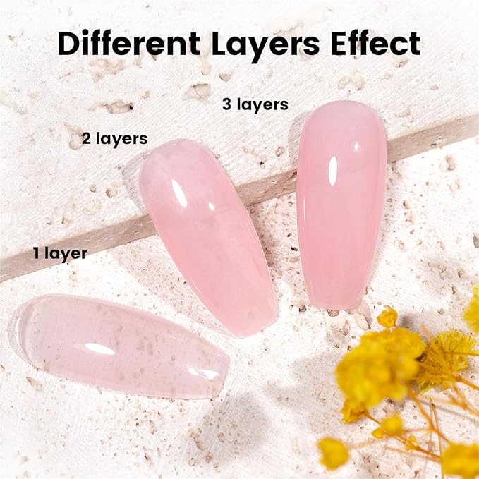 RARJSM Light Pink Rubber Base Gel Nail Polish Nude Skin Tone Rubber Base for Nails Natural Nude Color French Manicure Brush on Builder Extend Gel Soak Off Curing Requires 15ml Salon Home DIY Use