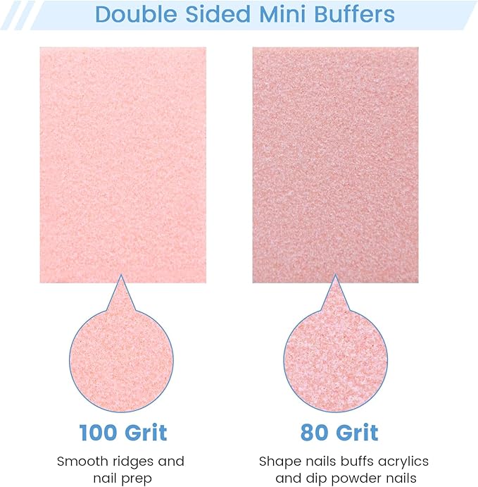 Nail Buffer Block, 100 PCS Mini Buffers, 2 Way Coarse Grit 80/100, 1.3 inch Long, Small Buffing Blocks for Nail Gel Polish, Acrylic & Press-On Nails Prep, Pedicure & Manicure, Orange