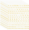 PATIKIL Letter Nail Stickers, 8 Sheet 3D Self-Adhesive English Letter Nail Decal Small Alphabet Art Sticker Metallic Fluorescence Design Manicure for Women DIY Decor, Gold
