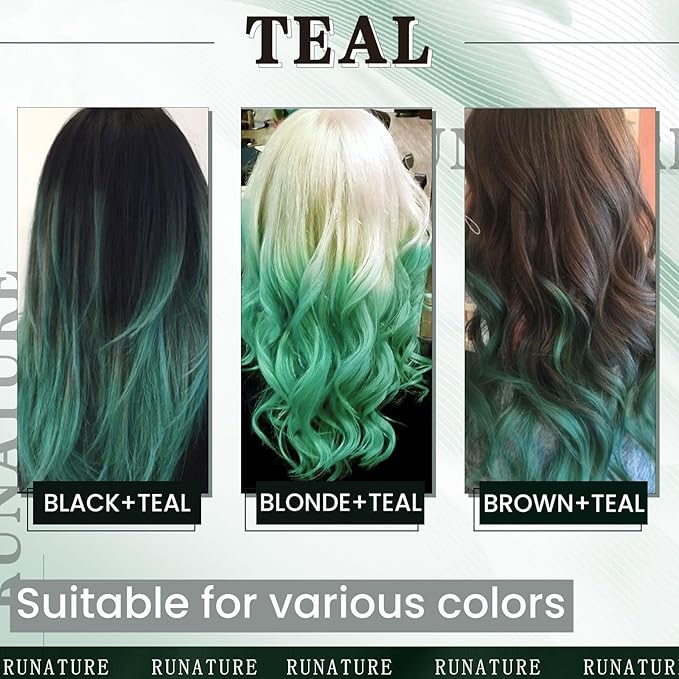 RUNATURE U Tip Extensions Real Human Hair for Women 18 Inch Teal Hair Extensions for Highlight Party Festival Hot Fusion Invisible Keratin K Tip Extensions Softness Silky Hair 25g 25s