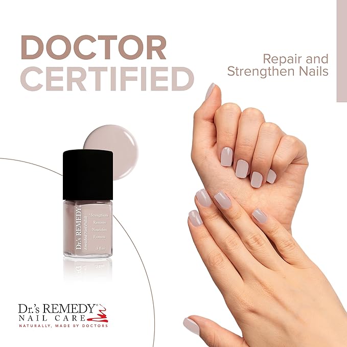 Dr’s Remedy Enriched Nail Polish: Non Toxic, All Natural, and Organic - Doctor Formulated: Strengthens, Restores, Heals, and Protects '24-Free' - NURTURE Nude Pink