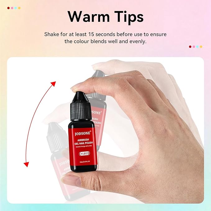 JODSONE Airbrush Gel Nail Polish Set, 32 Colors No Dilution Gel Nail Polish Strong Coverage, Highly Saturated Colors Nail Art Design Salon Set
