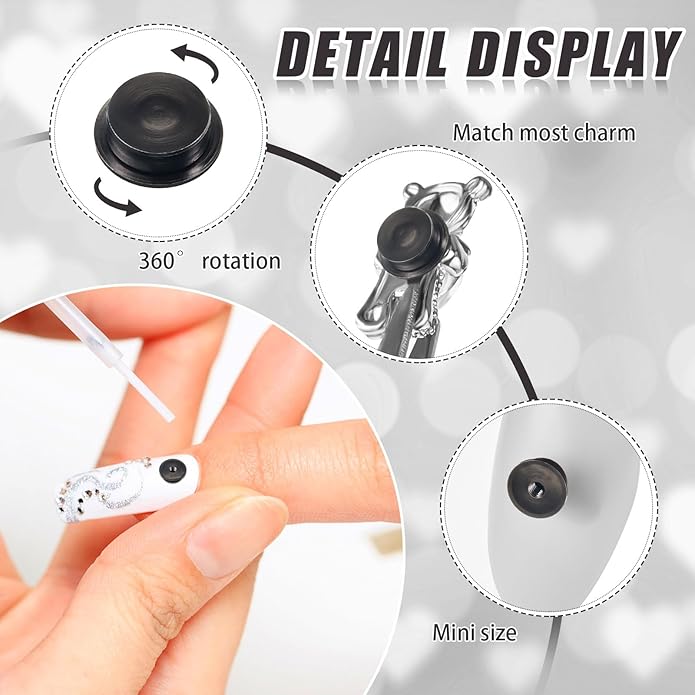 Leelosp 30 Pieces Spinning Nail Charms Nail Art Rotating Charm Bearing Art Tool Rings Jewelry Rotating Tools 3D for Women Girls Crafting Jewelry Accessories