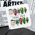 Christmas Press on Nails Short Almond False Nails Luxury Thick Handmade 3D Pearl Rhinestone Design Muti-Layer Gel Xmas Santa Claus False Nails Full Cover Christmas Acrylic Nails for Women (Size M)