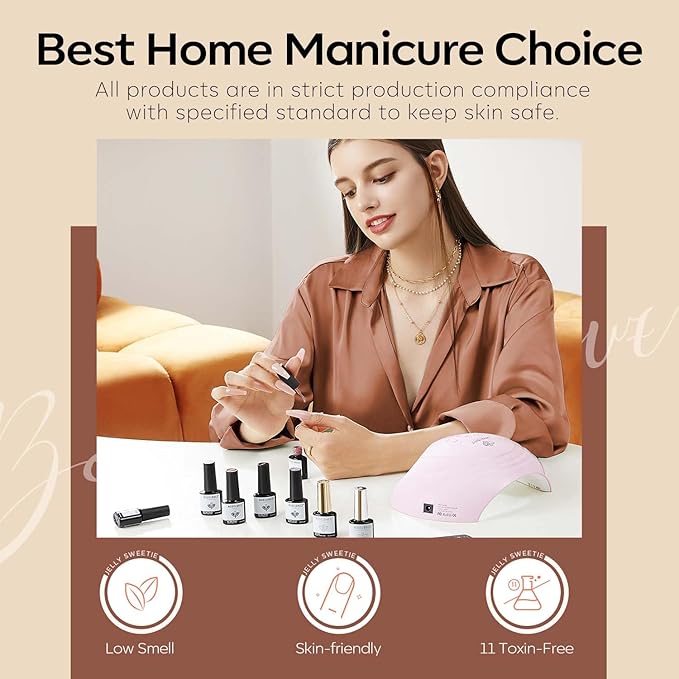 modelones 32 PCS Gel Nail Polish Set, 28 Colors Halloween Gel Polish with No Wipe Base Coat, Glitter & Glossy & Matte Top Coat Red Green Purple Orange Soak Off LED Nail Art Kit Salon at Home