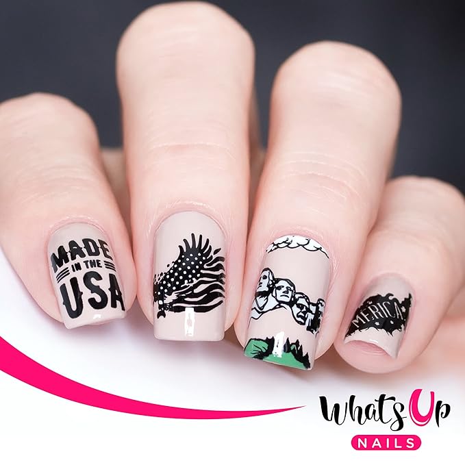 Whats Up Nails - B066 Slice of Americana Stamping Plate for Nail Art Design