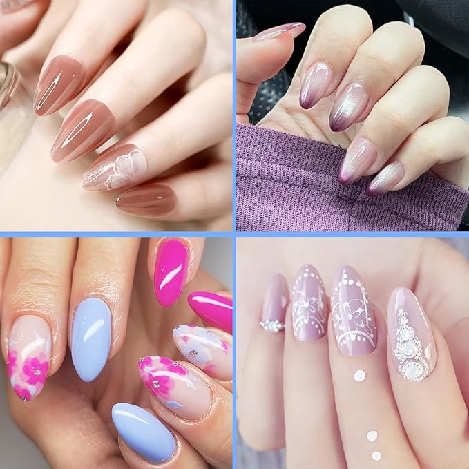 Almond Nail Tips Press on Nails, Fake Nails for DIY Home Nail Art, Long Full Cover Acrylic Nail Tips 600Pcs, Semi - Matte Finish for Salons & Gifts - Viywicz