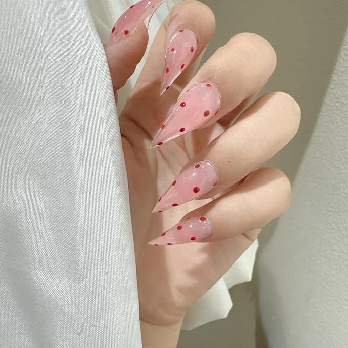Halloween Press Claw on Nails Long Short Medium Curved Stiletto Handmade Gothic Design Horror Vampire False Nails Dragon Cat Claw Press on Nails Glossy Glue on Nail Thick Acrylic False Nails