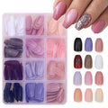 288Pcs Coffin Press On Nails Medium Fake Nails Solid Color False Nails Press ons Short Ballerina Acrylic Glue on Nails Reusable Full Cover Stick on Nail for Women Manicure 12 Color